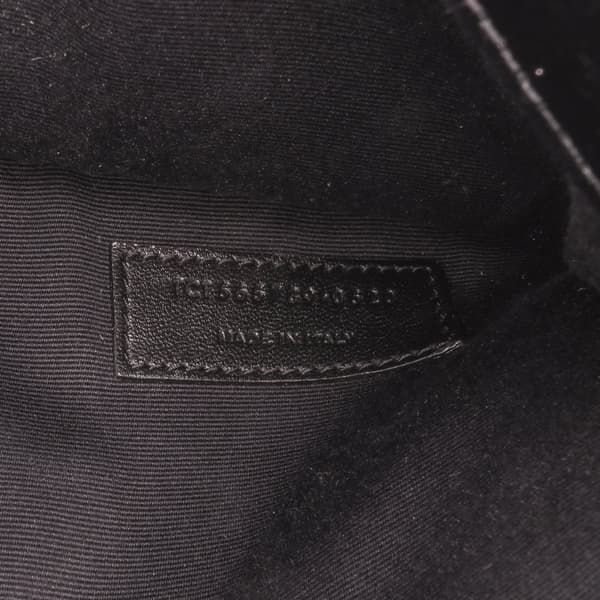 Pre-owned Saint Laurent Smooth Shiny Calfskin Monogram Uptown Pouch Black