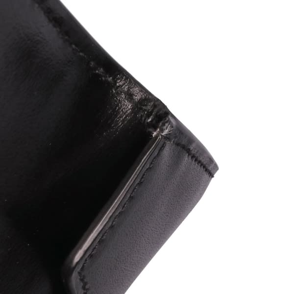 Pre-owned Saint Laurent Smooth Shiny Calfskin Monogram Uptown Pouch Black