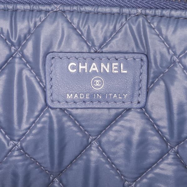 Pre-owned Chanel Large Tweed Deauville O Case Clutch Blue