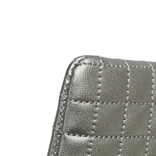 Pre-owned Celine Quilted Metallic Calfskin C Charm Pouch Silver
