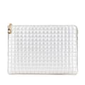 Pikkukuva 1 / 10: Pre-owned Celine Quilted Metallic Calfskin C Charm Pouch Silver