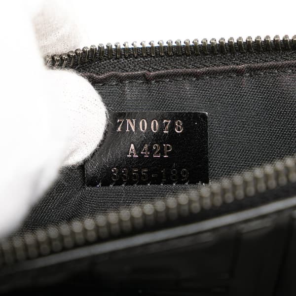 Pre-owned Fendi Zucca Embossed Leather Zip Pouch Black