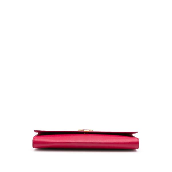 Pre-owned Yves Saint Laurent Leather Chyc Ligne Clutch Pink