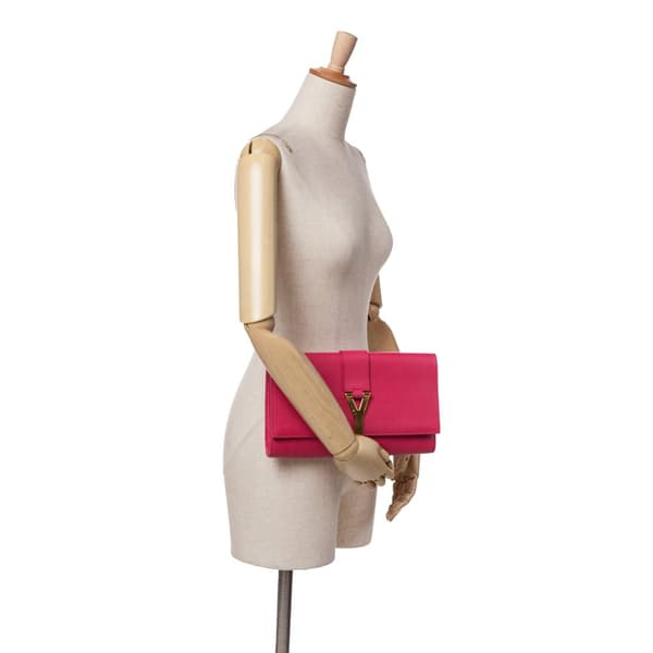 Pre-owned Yves Saint Laurent Leather Chyc Ligne Clutch Pink