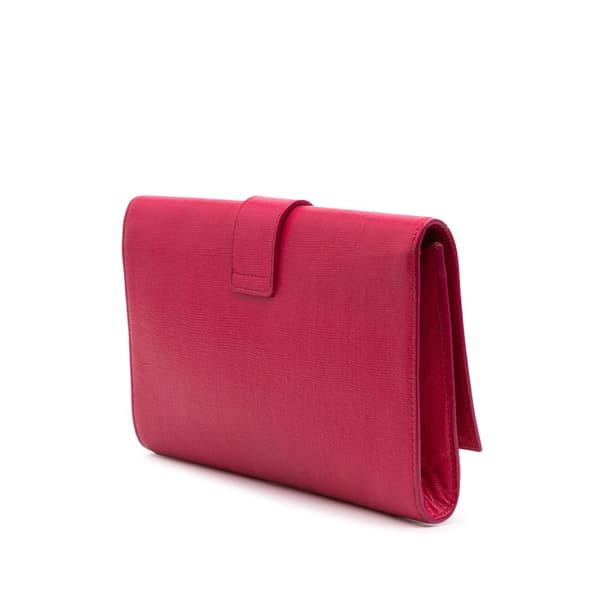 Pre-owned Yves Saint Laurent Leather Chyc Ligne Clutch Pink