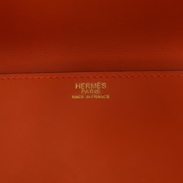 Pre-owned Hermès Chamonix Maharani Clutch Orange