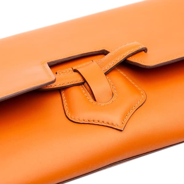 Pre-owned Hermès Chamonix Maharani Clutch Orange