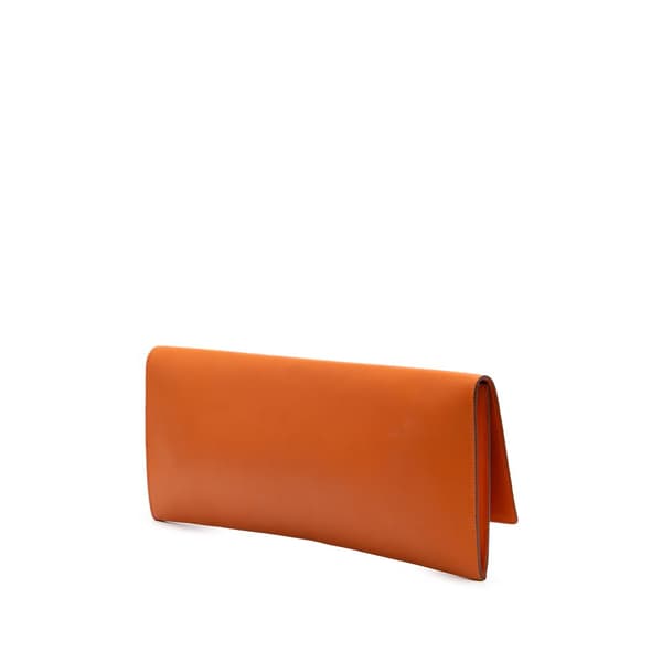 Pre-owned Hermès Chamonix Maharani Clutch Orange