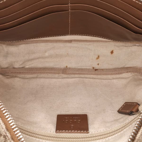 Pre-owned Gucci Diamante Coated Canvas Clutch Brown