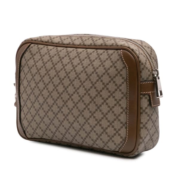 Pre-owned Gucci Diamante Coated Canvas Clutch Brown