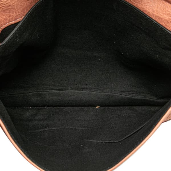 Pre-owned Balenciaga Lambskin Motocross Classic Envelope Clutch Pink