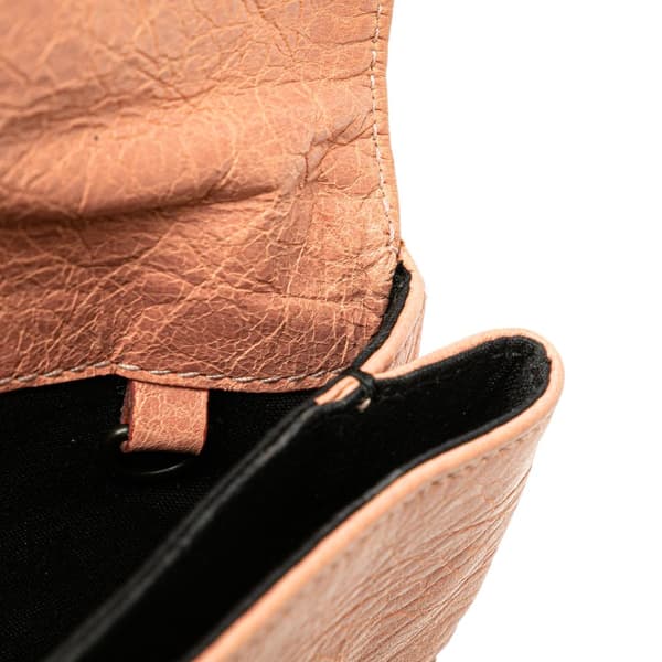 Pre-owned Balenciaga Lambskin Motocross Classic Envelope Clutch Pink