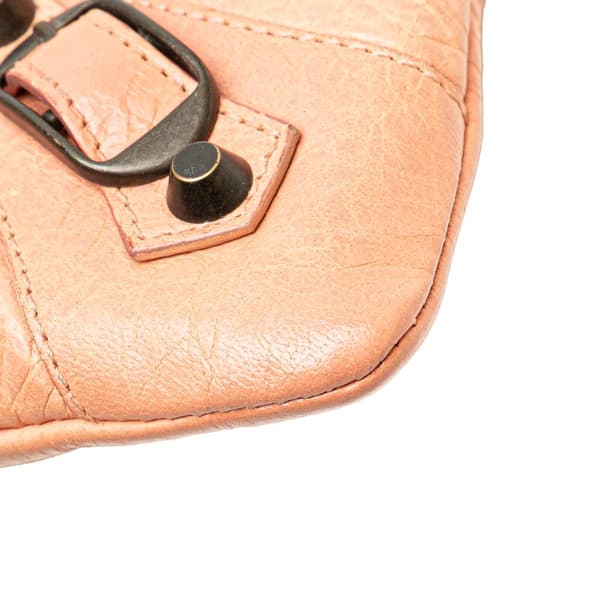Pre-owned Balenciaga Lambskin Motocross Classic Envelope Clutch Pink