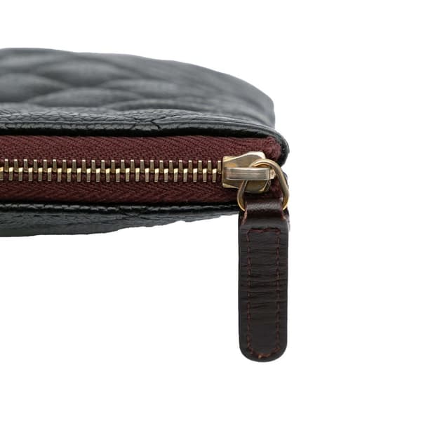 Pre-owned Chanel Large Quilted Caviar O Case Clutch Black