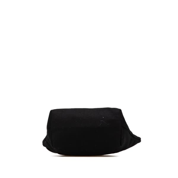 Pre-owned Saint Laurent Wool Embroidered Rive Gauche Pouch Black