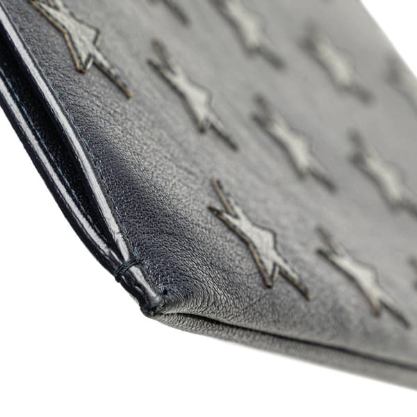 Pre-owned Saint Laurent Leather Star Clutch Blue