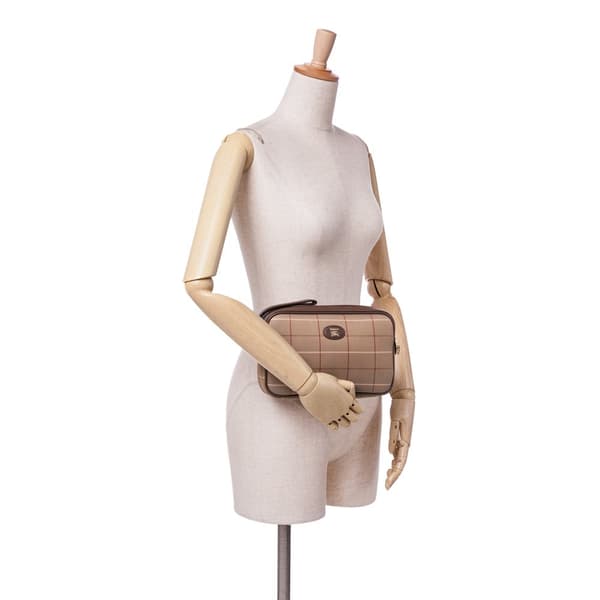 Pre-owned Burberry Vintage Check Canvas Clutch Brown