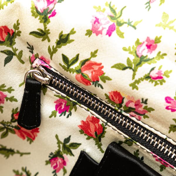 Pre-owned Prada Satin Applique Clutch Black