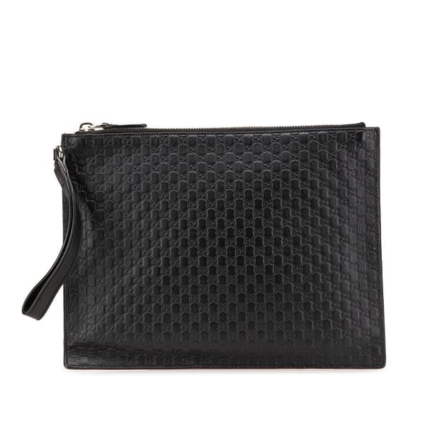 Pre-owned Gucci Microguccissima Clutch Black