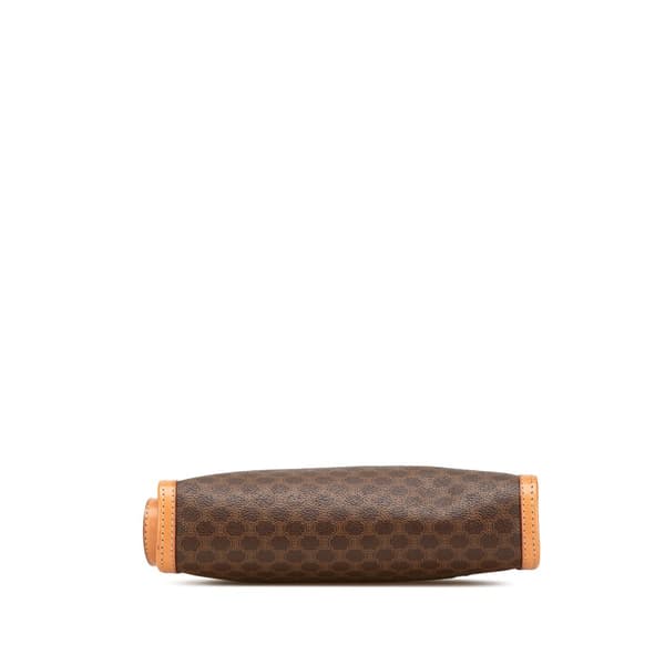 Pre-owned Celine Macadam Coated Canvas Clutch Brown