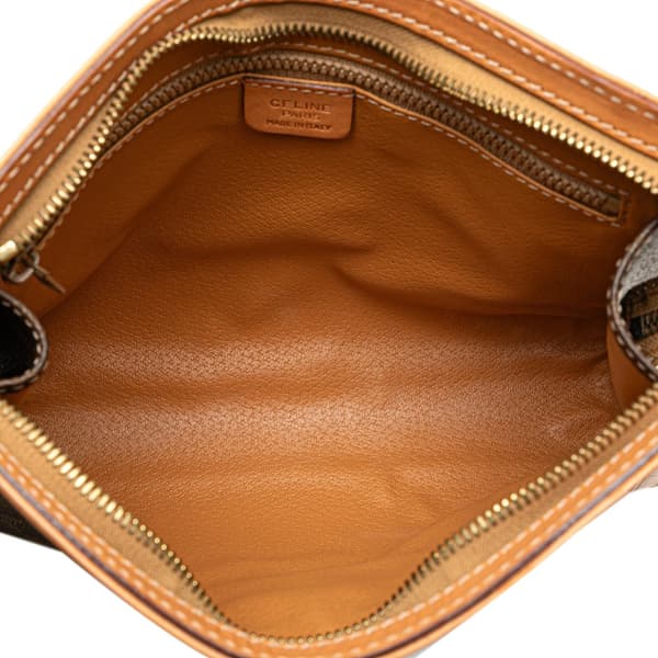 Pre-owned Celine Macadam Coated Canvas Clutch Brown