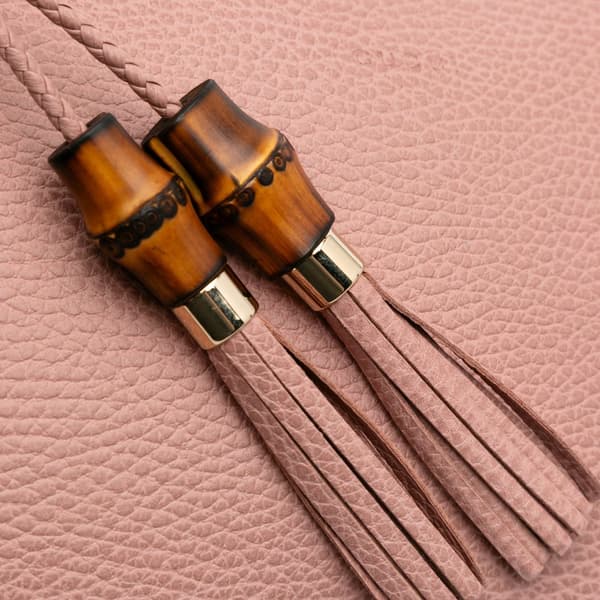 Pre-owned Gucci Calfskin Bamboo Clutch Pink