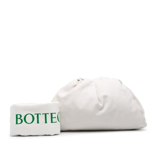 Pre-owned Bottega Veneta Lambskin The Pouch White