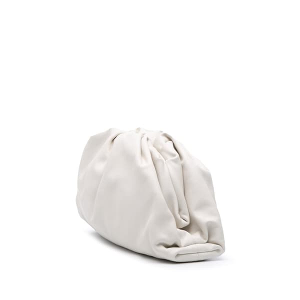 Pre-owned Bottega Veneta Lambskin The Pouch White