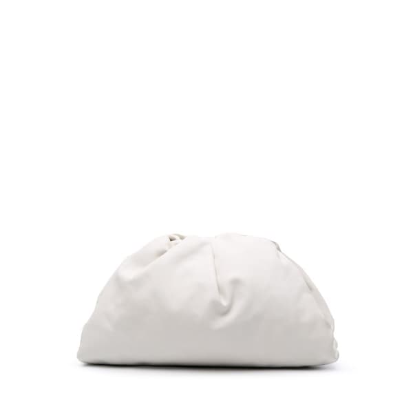 Pre-owned Bottega Veneta Lambskin The Pouch White