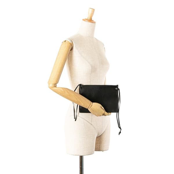 Pre-owned Balenciaga Leather Everyday Pouch Black
