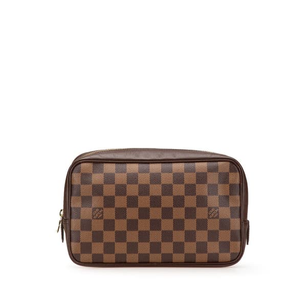 Pre-owned Louis Vuitton Damier Ebene Trousse Toilette 25 Brown