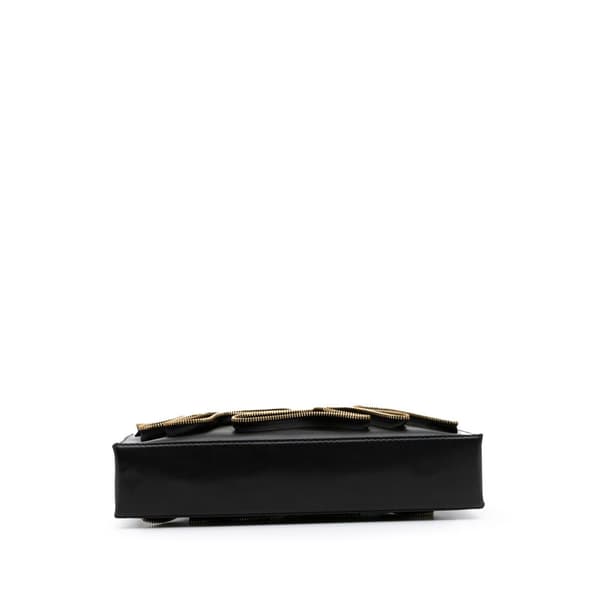 Pre-owned Stella McCartney Faux Nappa Cavendish Zipper Clutch Black