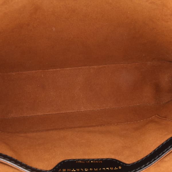 Pre-owned Stella McCartney Faux Nappa Cavendish Zipper Clutch Black