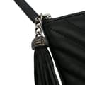 Miniatyrbilde 8 av 10: Pre-owned Chanel Large Diagonal Chevron Calfskin Tassel O Case Clutch Black