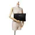 Miniatyrbilde 10 av 10: Pre-owned Chanel Large Diagonal Chevron Calfskin Tassel O Case Clutch Black