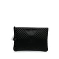 Miniatyrbilde 1 av 10: Pre-owned Chanel Large Diagonal Chevron Calfskin Tassel O Case Clutch Black