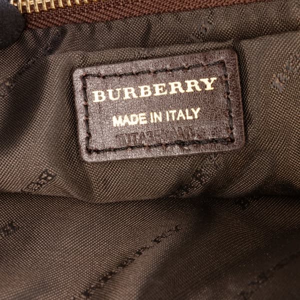 Pre-owned Burberry Haymarket Check Coated Canvas Adeline Fold over Clutch Brown