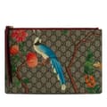 Miniatyrbillede 1 af 10: Pre-owned Gucci Large GG Supreme Tian Clutch Brown