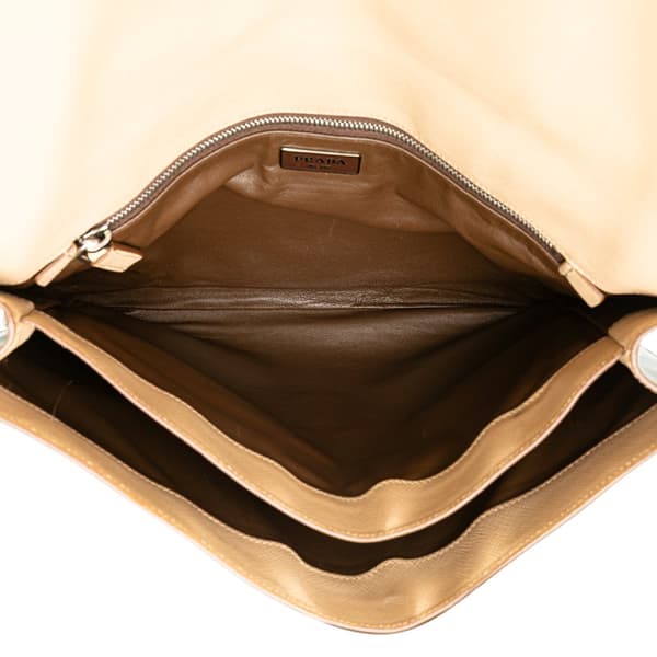 Pre-owned Prada Bicolor Saffiano Envelope Pushlock Clutch Blue