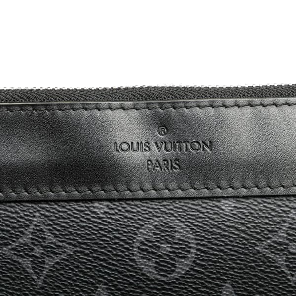 Pre-owned Louis Vuitton Monogram Eclipse Discovery Pochette GM Black