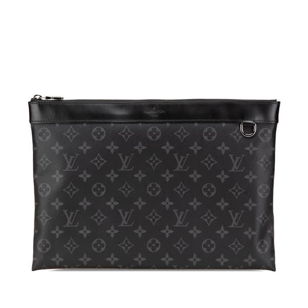 Pre-owned Louis Vuitton Monogram Eclipse Discovery Pochette GM Black