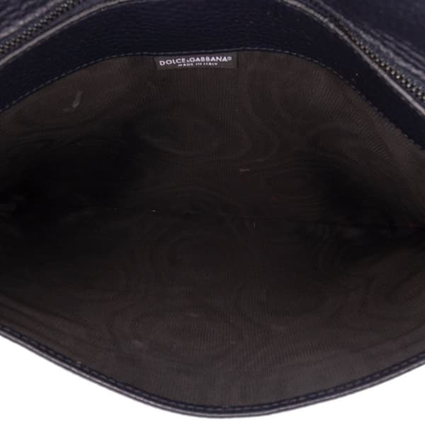 Pre-owned Dolce & Gabbana Leather Envelope Clutch Blue