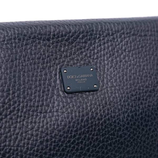 Pre-owned Dolce & Gabbana Leather Envelope Clutch Blue