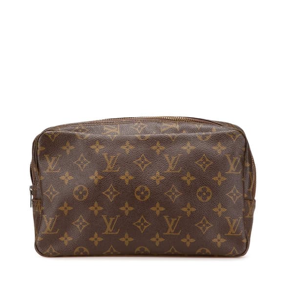 Pre-owned Louis Vuitton Monogram Trousse Toilette 28 Brown