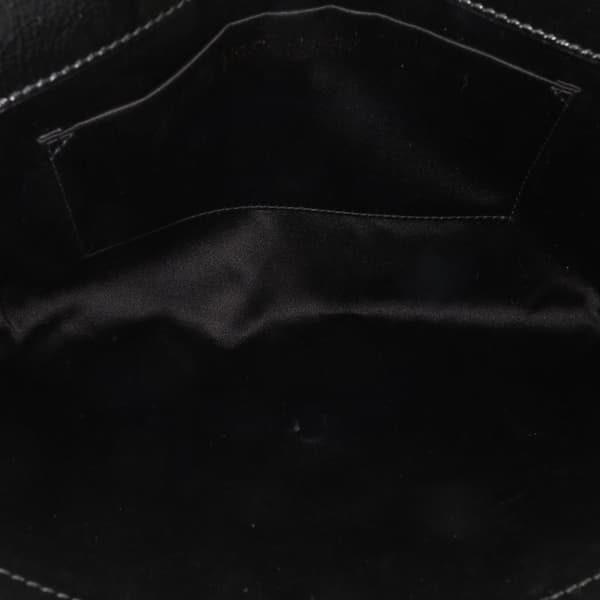 Pre-owned Yves Saint Laurent Large Textured Patent Monogram Belle De Jour Clutch Black