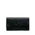 Miniatyrbild 1 av 10: Pre-owned Yves Saint Laurent Large Textured Patent Monogram Belle De Jour Clutch Black