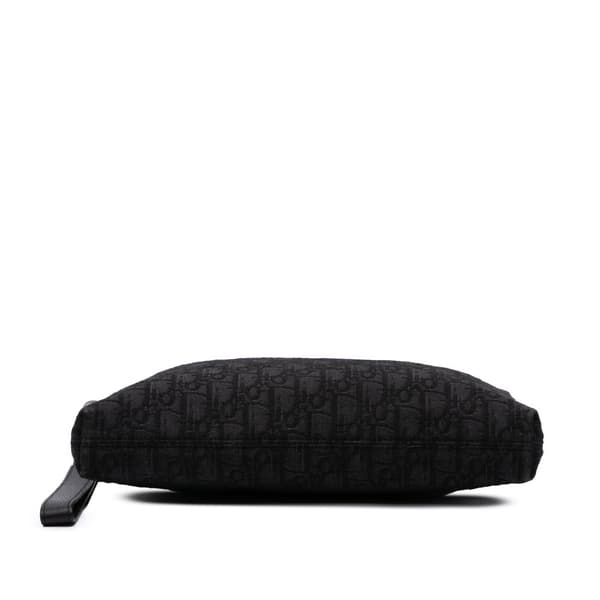 Pre-owned Dior Oblique Canvas A4 Zipped Pouch Black