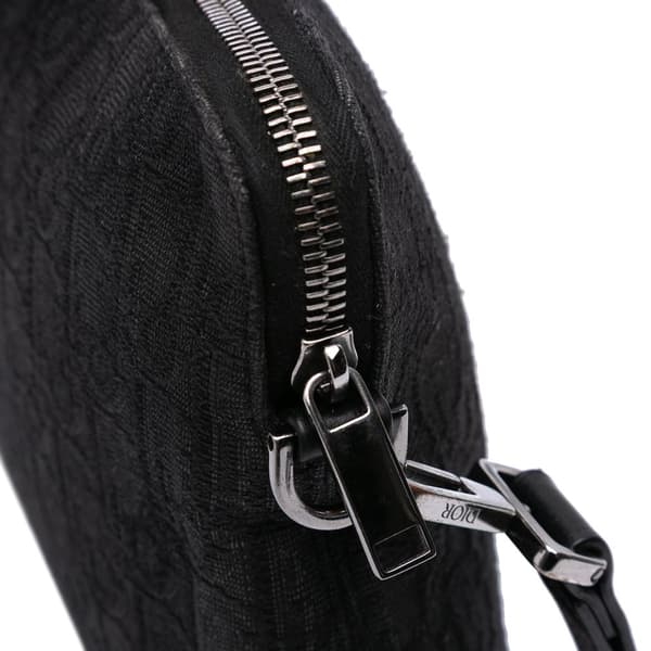Pre-owned Dior Oblique Canvas A4 Zipped Pouch Black
