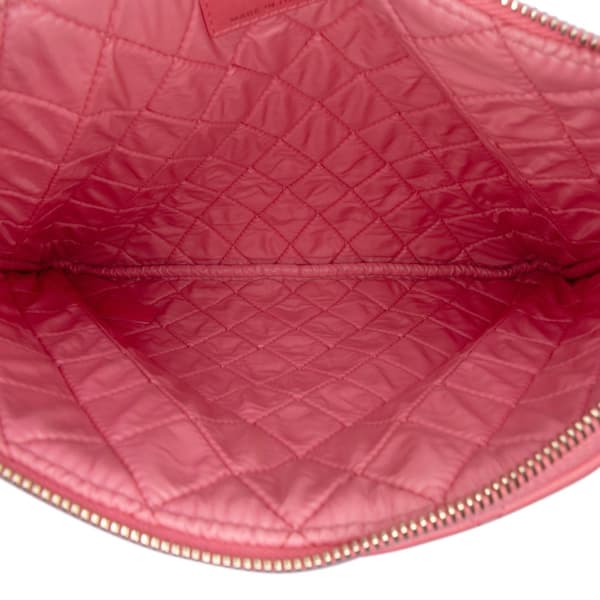 Pre-owned Chanel Medium Quilted Lambskin Casino Charms O Case Clutch Pink