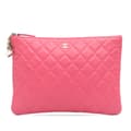 Miniatyrbilde 1 av 10: Pre-owned Chanel Medium Quilted Lambskin Casino Charms O Case Clutch Pink